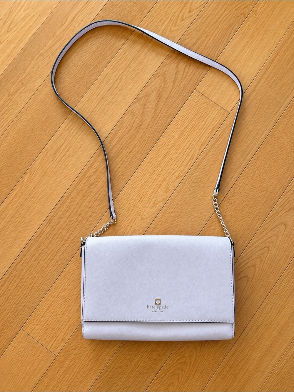 kate spade Lilac Leather Crossbody with Gold Chain Strap